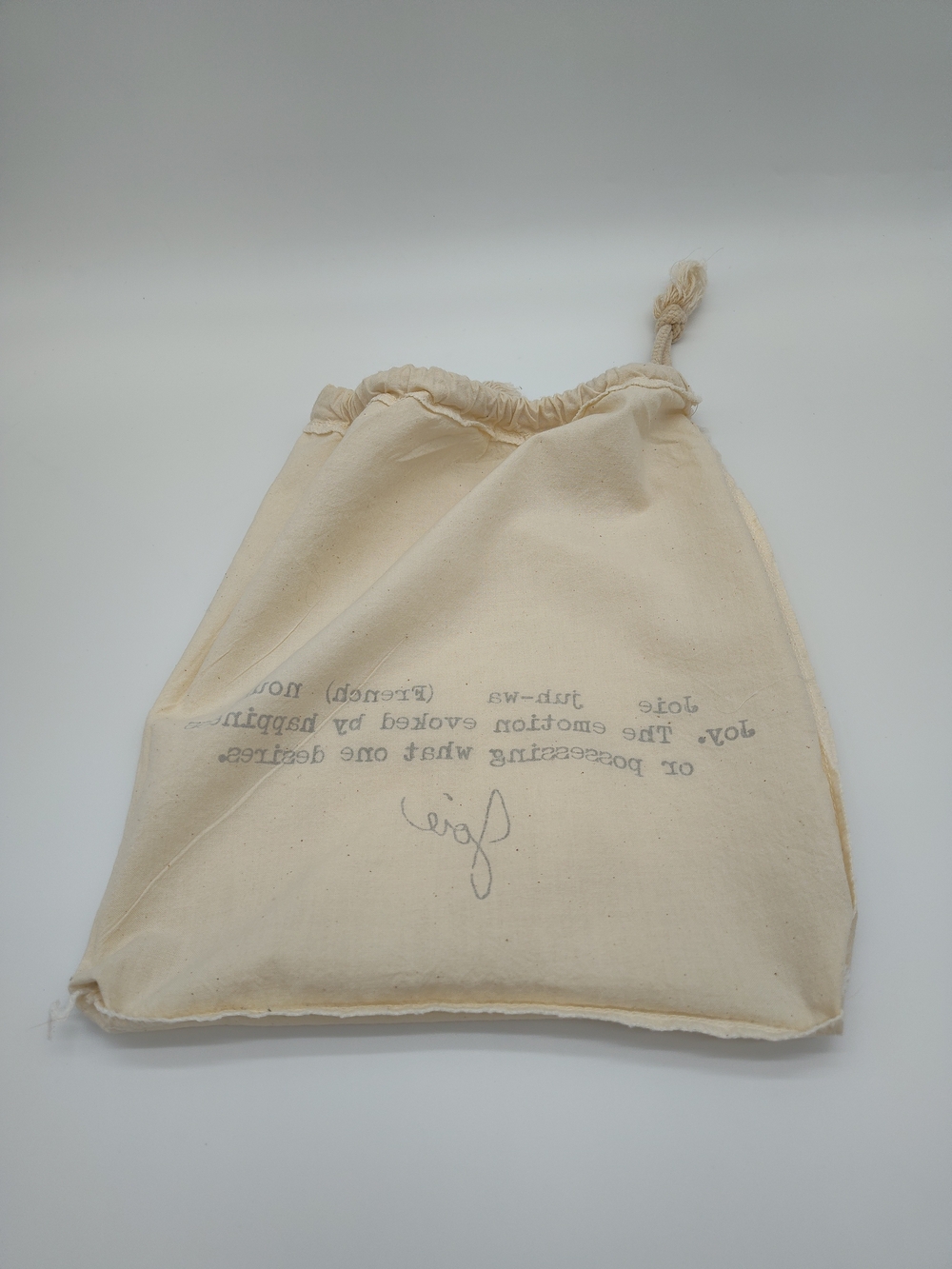 JOIE Juh-Wa French Definition Drawstring Dust Bag Cotton Canvas Pouch 12x11 EUC - Picture 3 of 5